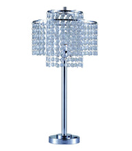 Load image into Gallery viewer, 26" Silver Glam Two Tier Chandelier USB Table Lamp