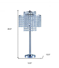 Load image into Gallery viewer, 26" Silver Glam Two Tier Chandelier USB Table Lamp