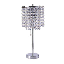 Load image into Gallery viewer, 20" Silver Metal Bedside Table Lamp With Clear Drum Shade