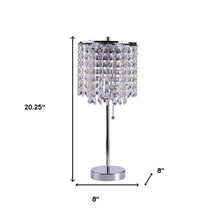 Load image into Gallery viewer, 20" Silver Metal Bedside Table Lamp With Clear Drum Shade