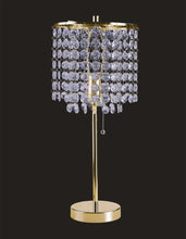 Load image into Gallery viewer, 20" Gold Metal Bedside Table Lamp With Clear Drum Shade