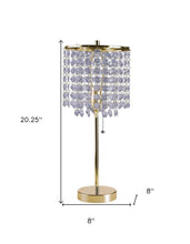 Load image into Gallery viewer, 20" Gold Metal Bedside Table Lamp With Clear Drum Shade