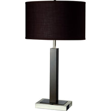 Load image into Gallery viewer, 30" Black Polyresin Table Lamp With Brown Classic Drum Shade