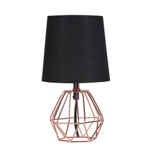 Load image into Gallery viewer, 11" Copper Bedside Table Lamp With Black Empire Shade