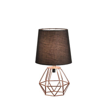 Load image into Gallery viewer, 11" Copper Bedside Table Lamp With Black Empire Shade