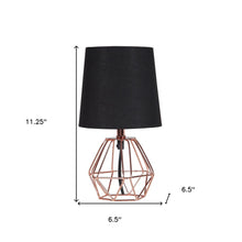 Load image into Gallery viewer, 11" Copper Bedside Table Lamp With Black Empire Shade