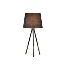 Load image into Gallery viewer, 20" Gold Tripod Table Lamp With Black Empire Shade