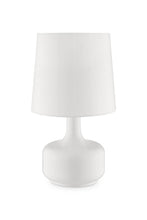 Load image into Gallery viewer, 17" White Metal Bedside Table Lamp With Off-White Shade