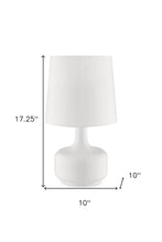 Load image into Gallery viewer, 17" White Metal Bedside Table Lamp With Off-White Shade