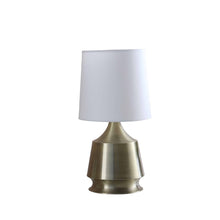Load image into Gallery viewer, 14" Brass Bedside Table Lamp With White Empire Shade