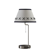 Load image into Gallery viewer, 20" Silver Bedside Table Lamp With Off White Empire Shade