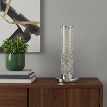 Load image into Gallery viewer, 13" Silver Metal Column LED Rope Table Lamp With Clear