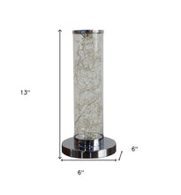 Load image into Gallery viewer, 13" Silver Metal Column LED Rope Table Lamp With Clear