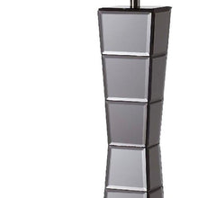 Load image into Gallery viewer, Black Glass Tower Table Lamp with Beige Fabric Shade
