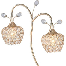 Load image into Gallery viewer, 17" Gold Two Light Bedside Table Lamp With Clear Novelty Shade