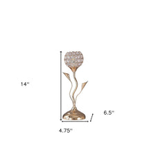 Load image into Gallery viewer, 14" Gold Bedside Table Lamp With Clear Novelty Shade