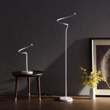 Load image into Gallery viewer, 18" White Curvy Spiral LED Table Lamp