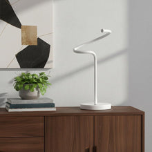 Load image into Gallery viewer, 18" White Curvy Spiral LED Table Lamp