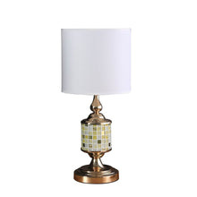Load image into Gallery viewer, 23" Gold Bedside Table Lamp With White Drum Shade