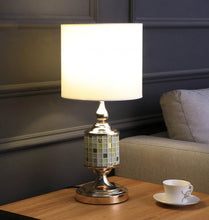 Load image into Gallery viewer, 23" Gold Bedside Table Lamp With White Drum Shade