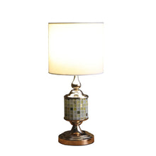Load image into Gallery viewer, 23" Gold Bedside Table Lamp With White Drum Shade