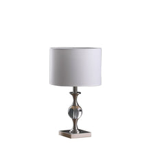 Load image into Gallery viewer, 20" Silver Bedside Table Lamp With White Drum Shade