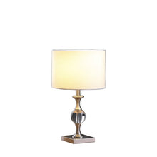 Load image into Gallery viewer, 20" Silver Bedside Table Lamp With White Drum Shade