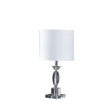 Load image into Gallery viewer, 23" Silver Crystal Standard Table Lamp With White Classic Drum Shade Table Lamp