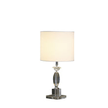 Load image into Gallery viewer, 23" Silver Crystal Standard Table Lamp With White Classic Drum Shade Table Lamp