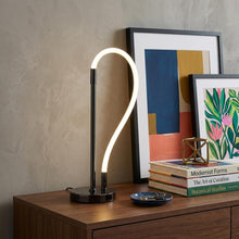 Load image into Gallery viewer, 21" Silver Bedside Led Table Lamp