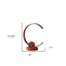 Load image into Gallery viewer, 13" Red Contempo C Shape LED with USB Desk or Table Lamp