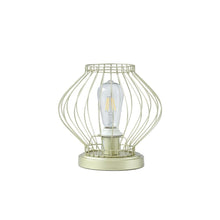 Load image into Gallery viewer, 10" Gold Bedside Table Lamp With Gold Cage Shade