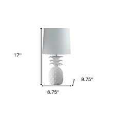 Load image into Gallery viewer, 17" White Pineapple Table Lamp With Empire Shade