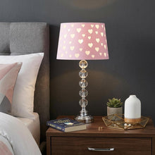 Load image into Gallery viewer, 22" Crystal With Pink And White Dot Shade Table Lamp
