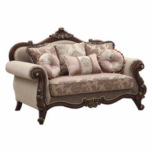 Load image into Gallery viewer, Loveseat And Toss Pillows - Beige / Gold / Brown
