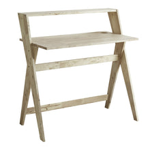 Load image into Gallery viewer, 37" Natural Solid Wood Writing Desk With Shelf