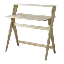 Load image into Gallery viewer, 37" Natural Solid Wood Writing Desk With Shelf