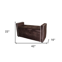 Load image into Gallery viewer, Brown Suede Shoe Storage Bench with Drawer