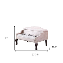 Load image into Gallery viewer, Silver Velour Baby Grand Piano Storage Bench