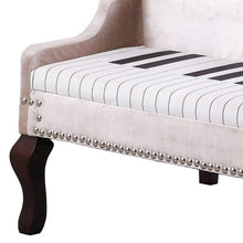 Load image into Gallery viewer, Silver Velour Baby Grand Piano Storage Bench