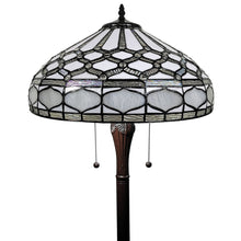 Load image into Gallery viewer, Two Light Traditional Shaped Floor Lamp With White Stained Glass Bowl Shade - Brown