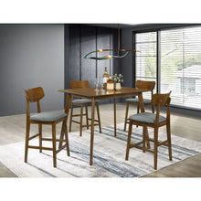 Load image into Gallery viewer, Aston - 5 Piece Counter Height Dining Set With Bent Backs And Upholstered Seats - Walnut