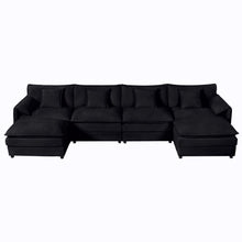 Load image into Gallery viewer, Modern Comfy Deep Seat Modular Sectional Sofa Cloud Couch With Ottoman