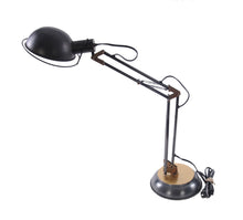 Load image into Gallery viewer, Metal Desk Table Lamp With Black Bowl Shade - Black