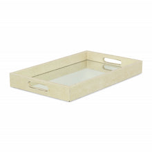 Load image into Gallery viewer, 16" Rectangular Wood Handmade Tray With Handles - White / Gold
