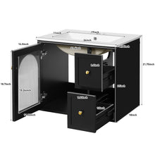 Load image into Gallery viewer, Wall-Mounted Bathroom Vanity Set With Sink, 2 Drawers And Soft-Close Door