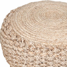 Load image into Gallery viewer, Jute Round Ottoman - Tan