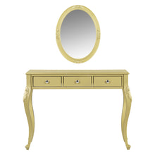 Load image into Gallery viewer, Wood Mirrored Three Drawer Vanity Table - Brown