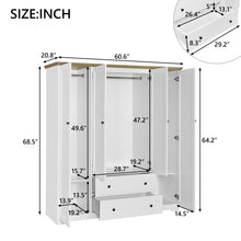 Load image into Gallery viewer, 4 Door Wardrobe Armoire With 2 Drawers