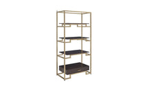 Load image into Gallery viewer, Four Tier Etagere Bookcase With a Drawer - Gold / Black